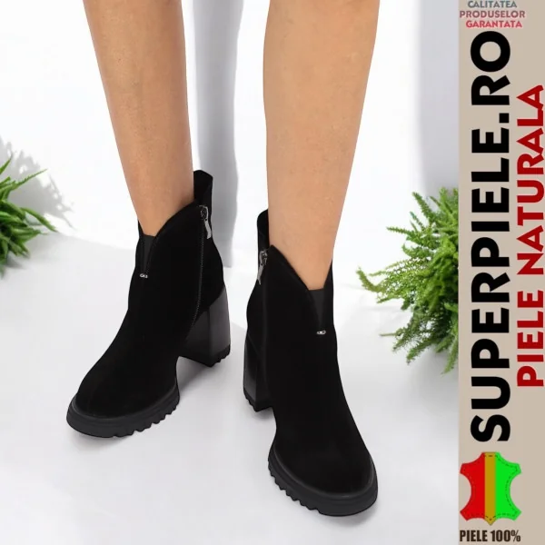 Superpiele - Magazin Online de Încăltăminte-Genti din Piele NaturalăAnkelboots i äkta läder med tjock klack och platå |KOLORADO|