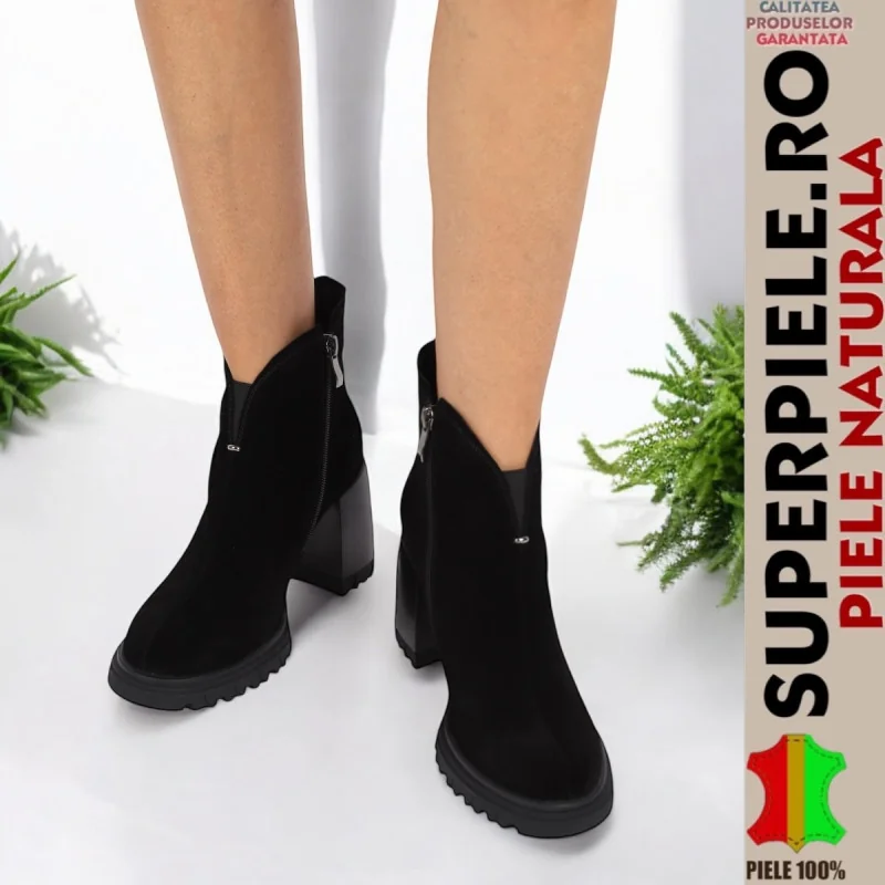 Superpiele - Magazin Online de Încăltăminte-Genti din Piele NaturalăAnkelboots i äkta läder med tjock klack och platå |KOLORADO|