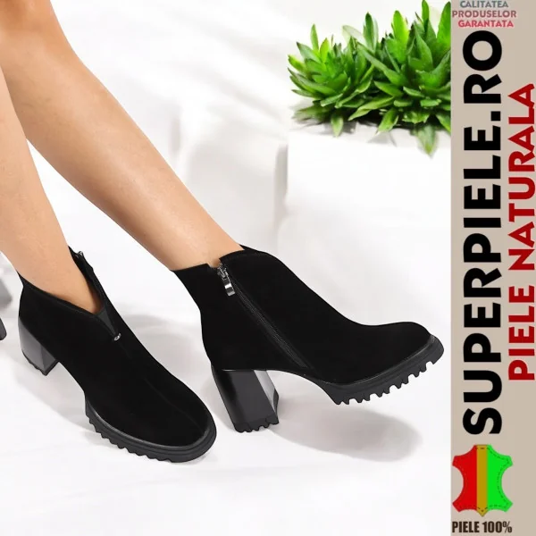 Superpiele - Magazin Online de Încăltăminte-Genti din Piele NaturalăAnkelboots i äkta läder med tjock klack och platå |KOLORADO|