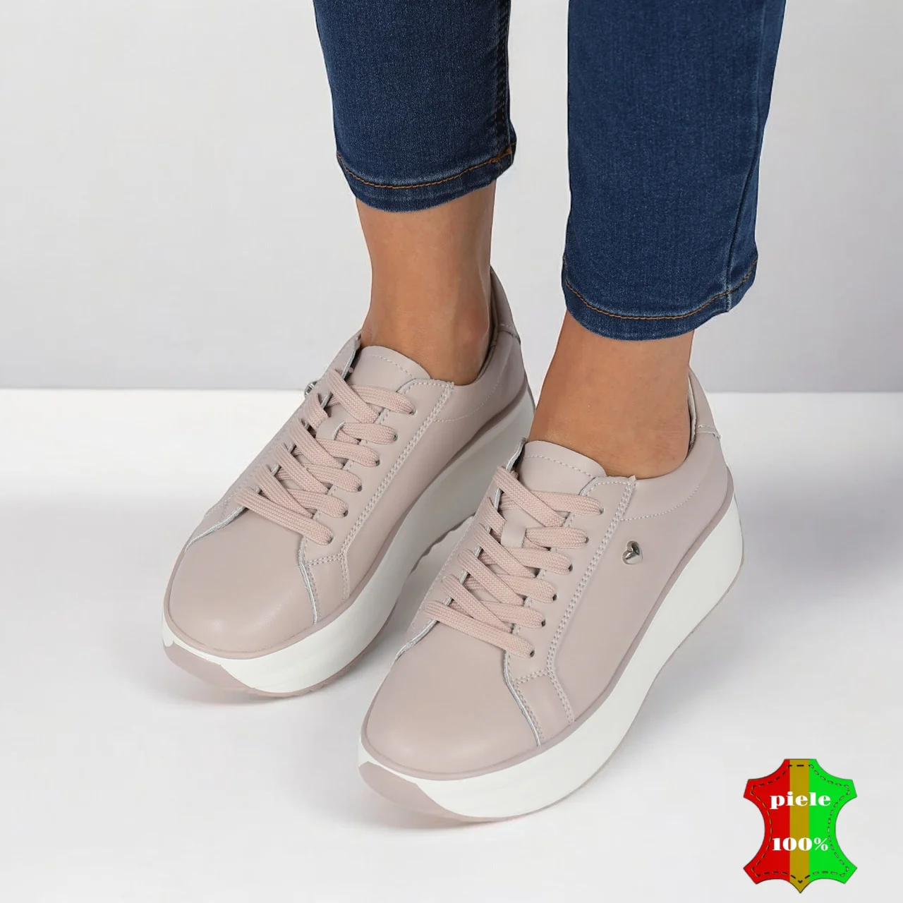chaussures décontractées pour femmes en cuir véritable violet avec plateforme épaisse |LOVEROZA|