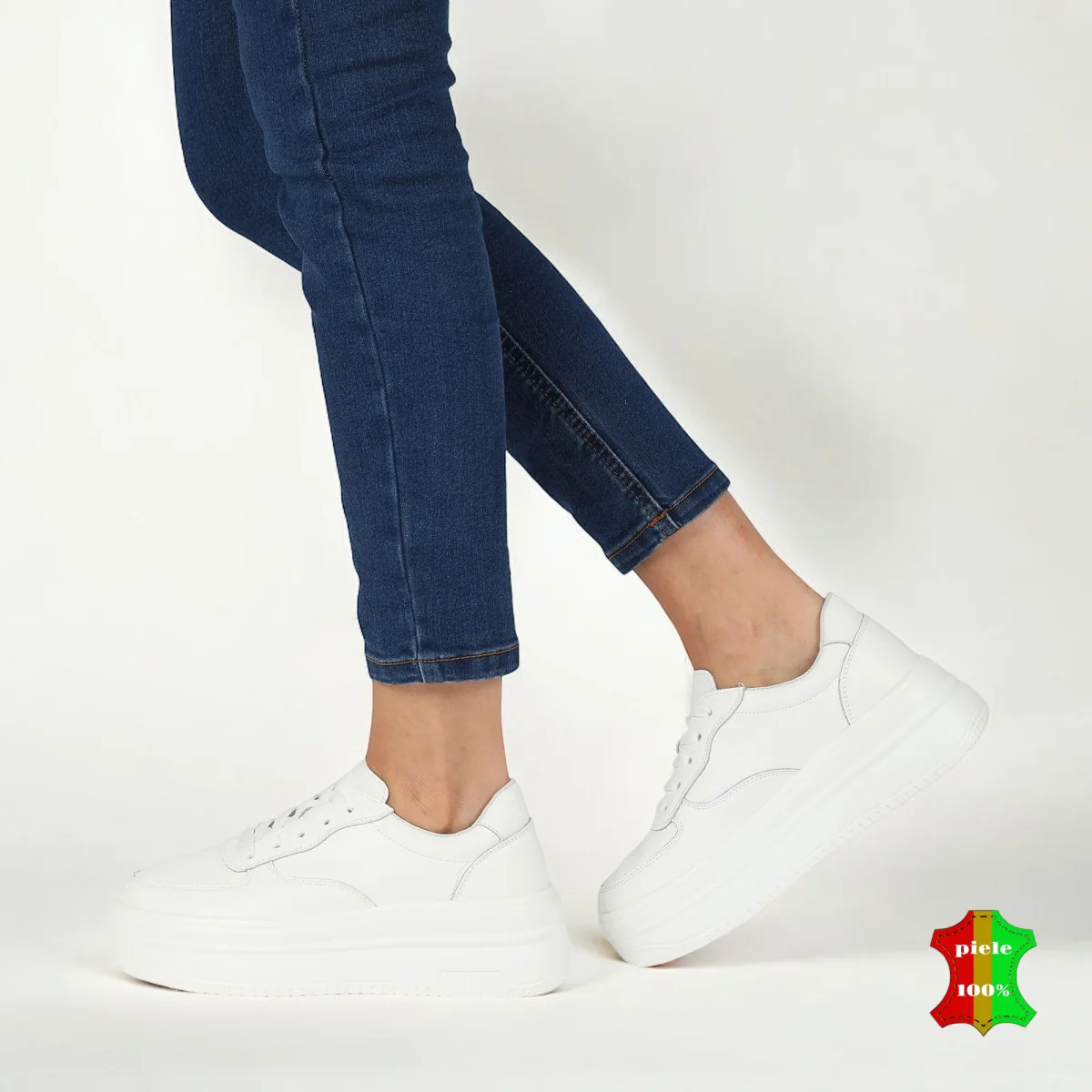 CHAUSSURES DÉCONTRACTÉES POUR FEMMES À SEMELLE HAUTE blanches |LONYBO|