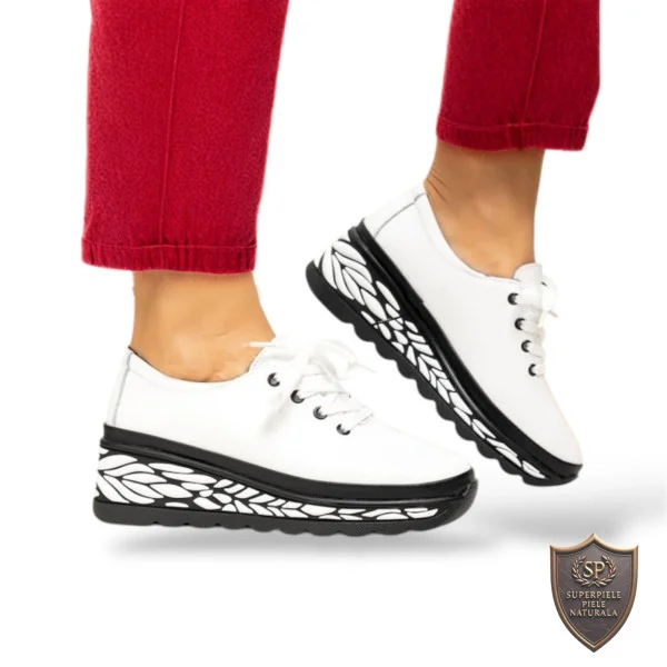 sandales grises pour femmes, en cuir naturel, avec semelle haute blanche |KATOVA|