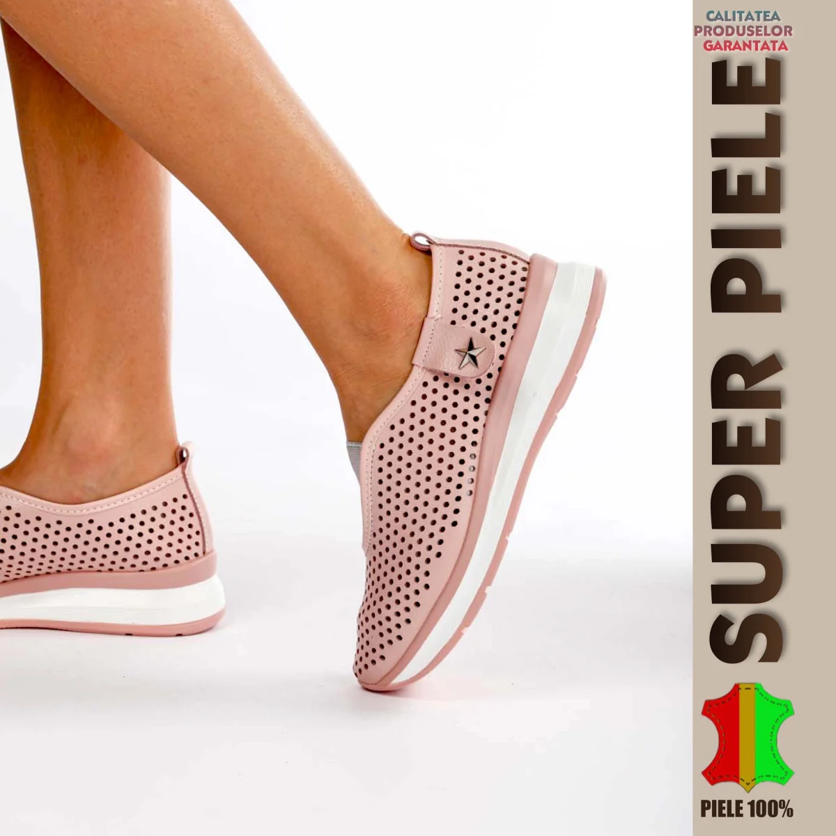 Perforierte Loafer |Ioana|mit flexibler Sohle-HERSTELLUNG NATURLEDER