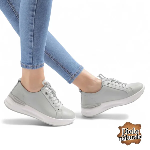 Adidas femme en cuir naturel semelle haute avec lacets | KREVOLA | - 5 couleurs