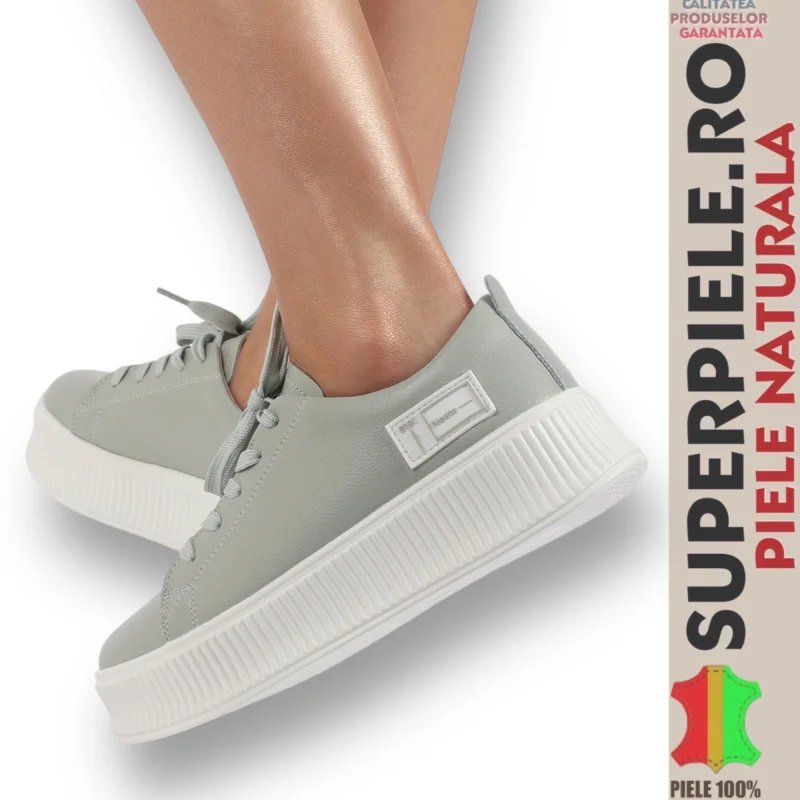 Superpiele - Magazin Online de Încăltăminte-Genti din Piele NaturalăAdidasi dama verzi piele naturala cu talpa alba |KANAZA|-5 culori