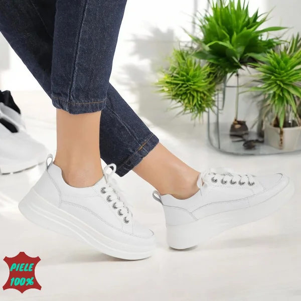 Chaussures décontractées en cuir véritable perforé pour femmes, grises |Grace|