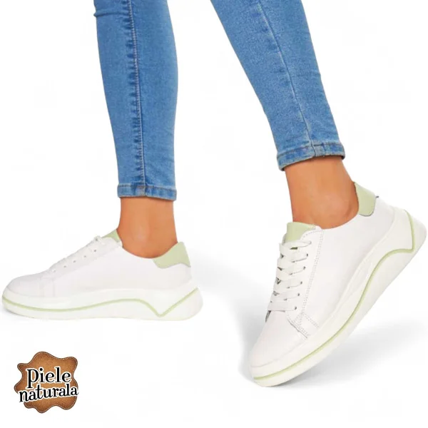 Γυναικεία ροζ casual παπούτσια από γνήσιο δέρμα με χοντρές σόλες T-6055