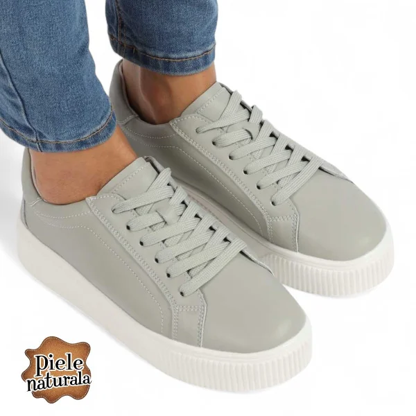 Damenschuhe aus echtem Leder mit Cut-Outs und dickem Absatz |VAVIBA|