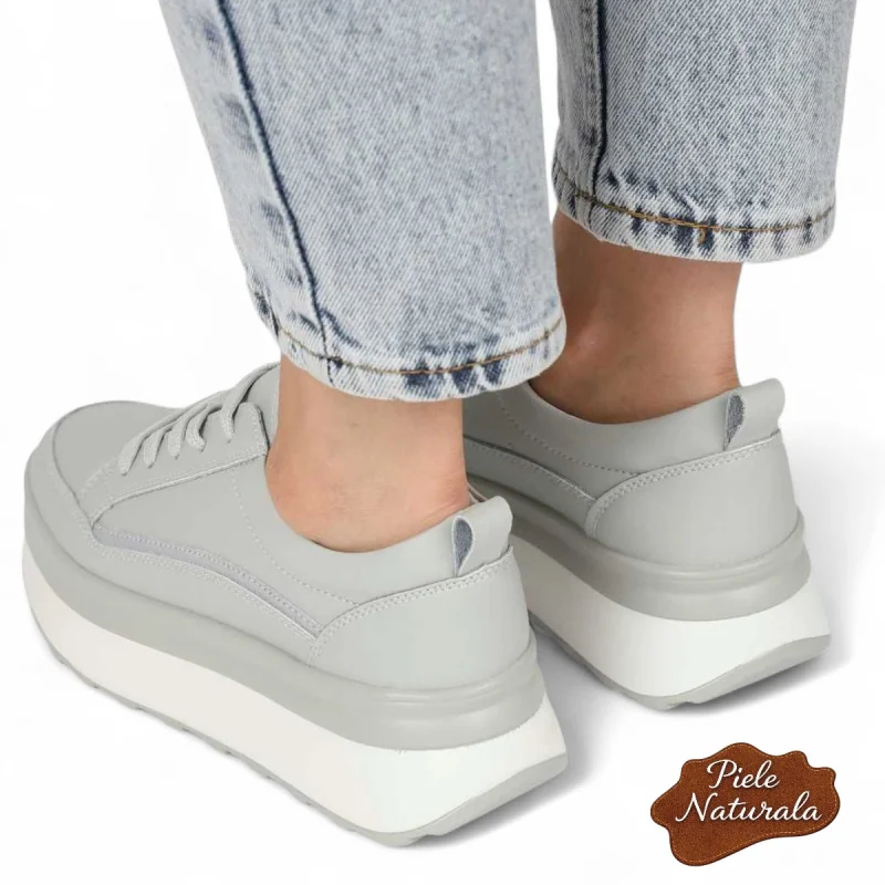 Barilla Freizeitschuhe Naturleder Damen, Dicke Sohle |ZIKAVY|