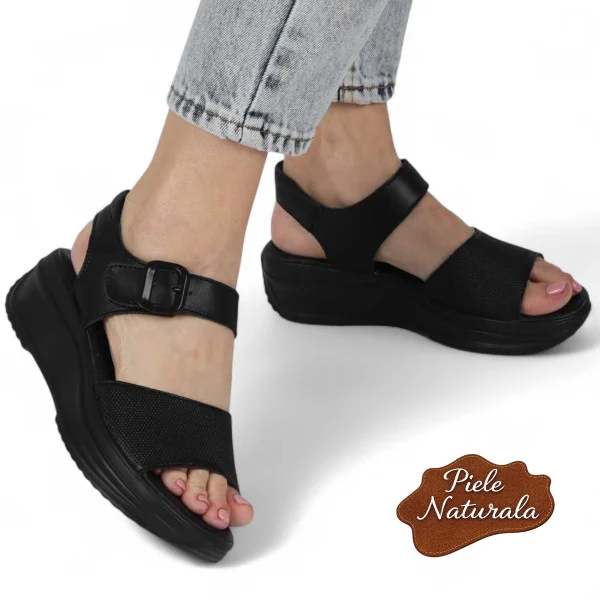 klassische weiße Sandalen, Naturleder, mit dickem quadratischem Absatz |UNISEZO|