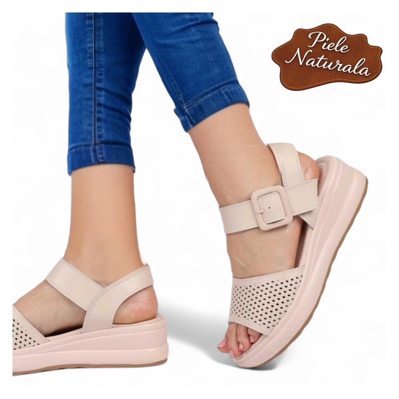 Damentalare schwarze Ledersandalen mit Schnalle JY5210
