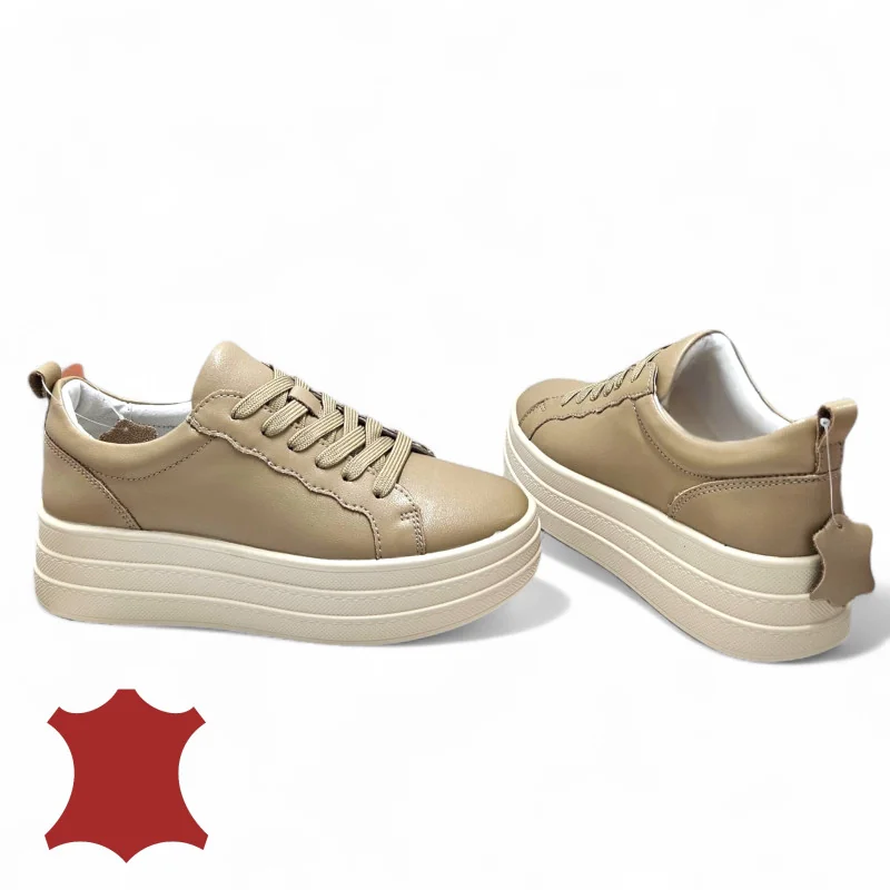 Superpiele - Magazin Online de Încăltăminte-Genti din Piele NaturalăDamskor i naturläder i kaki med tjock sula F002‑397
