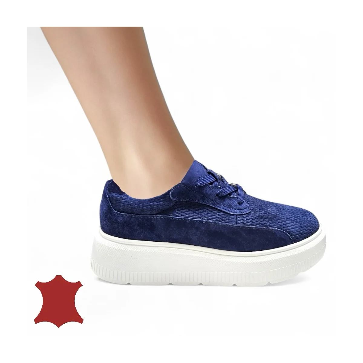 online winkel voor damesschoenen van echt leerKoningsblauwe suède casual schoenen voor dames F002-472