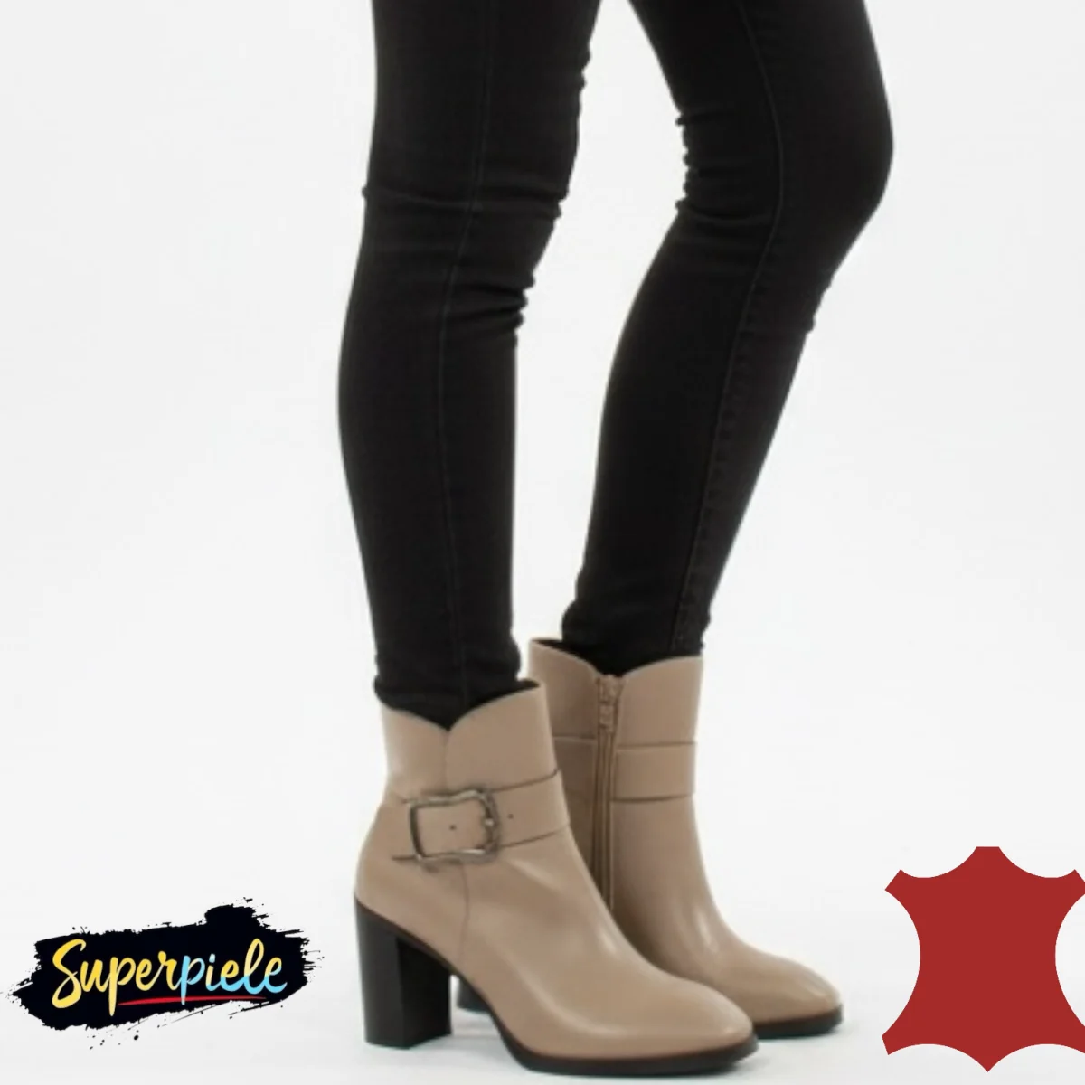 Noutatighete dama kaki realizate manual din piele naturală SN5011-1