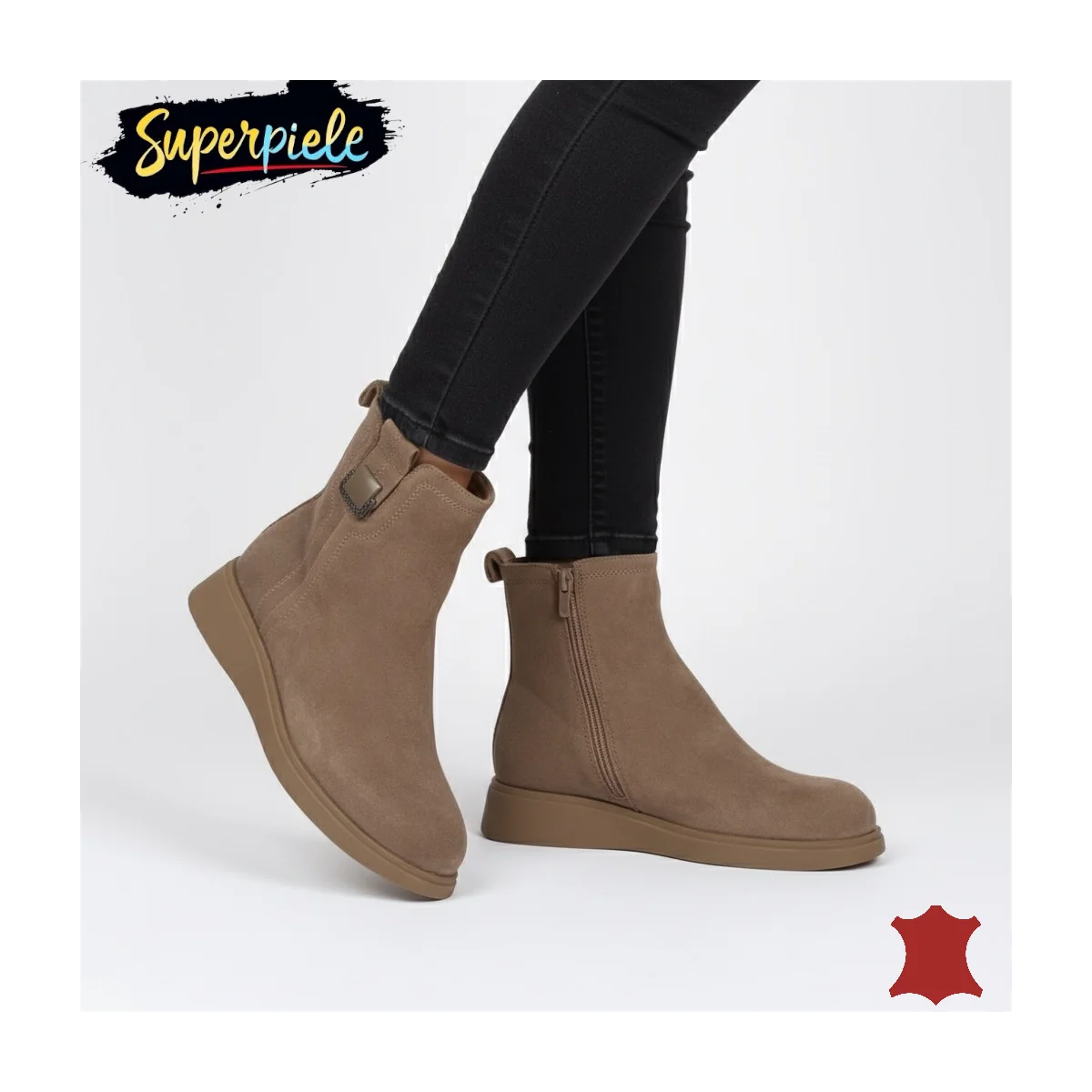 Stivaletti donna in pelle naturale nera con chiusura lampo TN6436