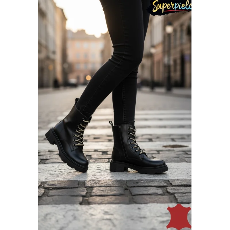 Superpiele - Magazin Online de Încăltăminte-Genti din Piele NaturalăGhete Negre piele naturala lucrate manual cu talpa groasa |SOVALY|