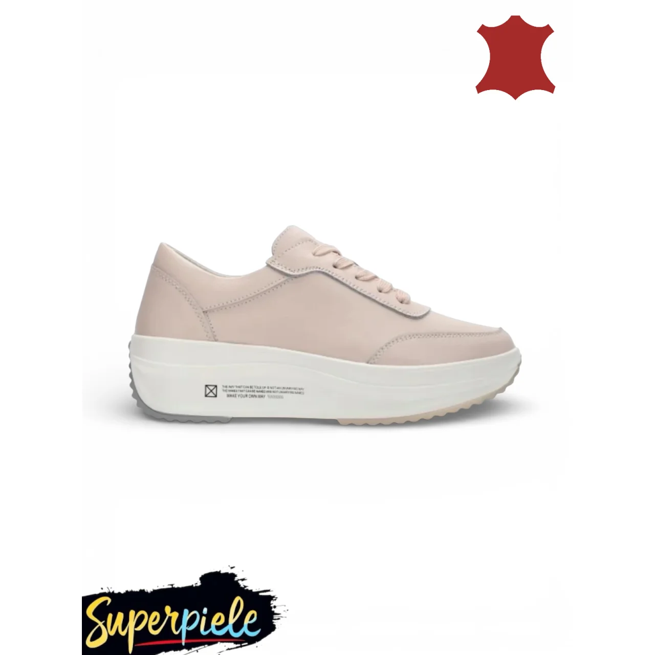 Sneakers rosa da donna |Roxana|-Pelle naturale