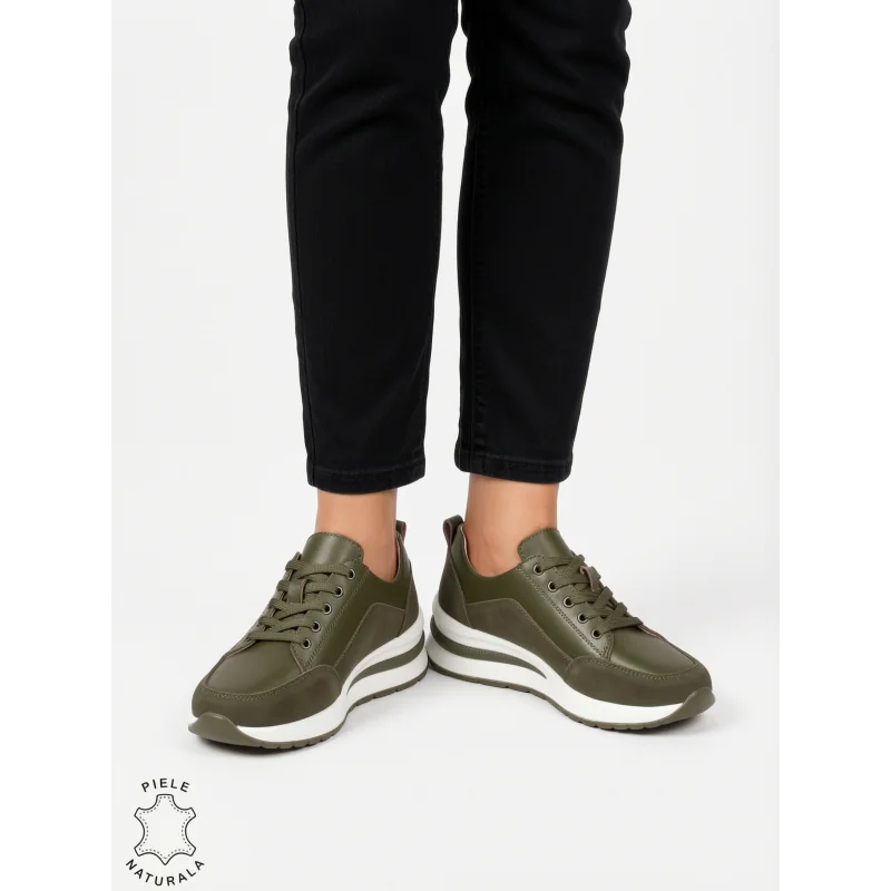 Zielone buty damskie |Jorina|Wykonane z naturalnej skóry zamszowej