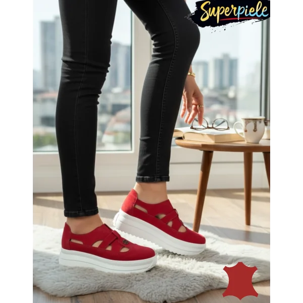copy of Pantofi casual damă perforați cu talpa groasa si catarama decorativaSP002-541