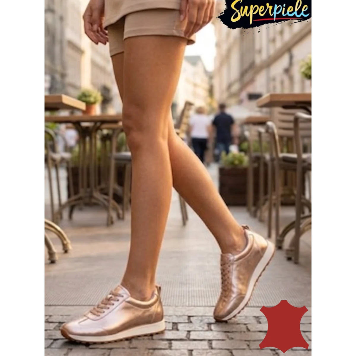 Superpiele - Magazin Online de Încăltăminte-Genti din Piele NaturalăAdidasi damă roz aurite cu talpă ușoară din piele naturală f002-642