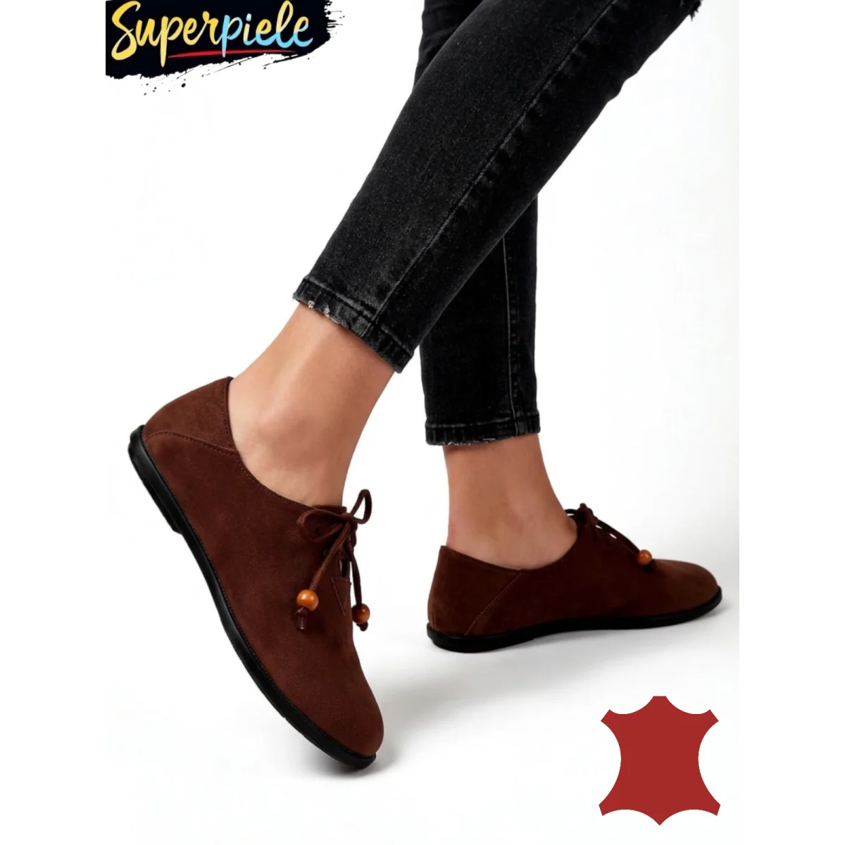 ležerne sportske cipelePantofi Casual din Piele Naturală Întoarsă Cu toc mic F002-602