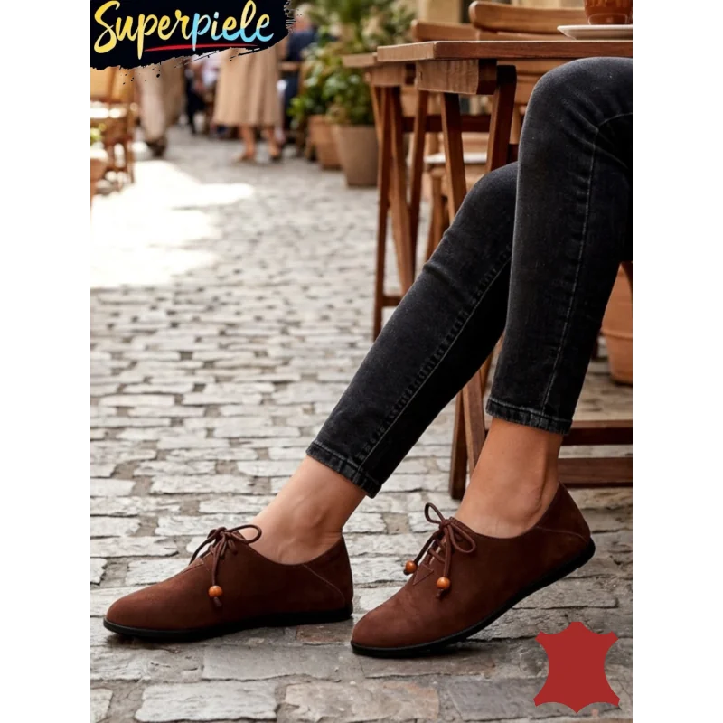 ležerne sportske cipelePantofi Casual din Piele Naturală Întoarsă Cu toc mic F002-602