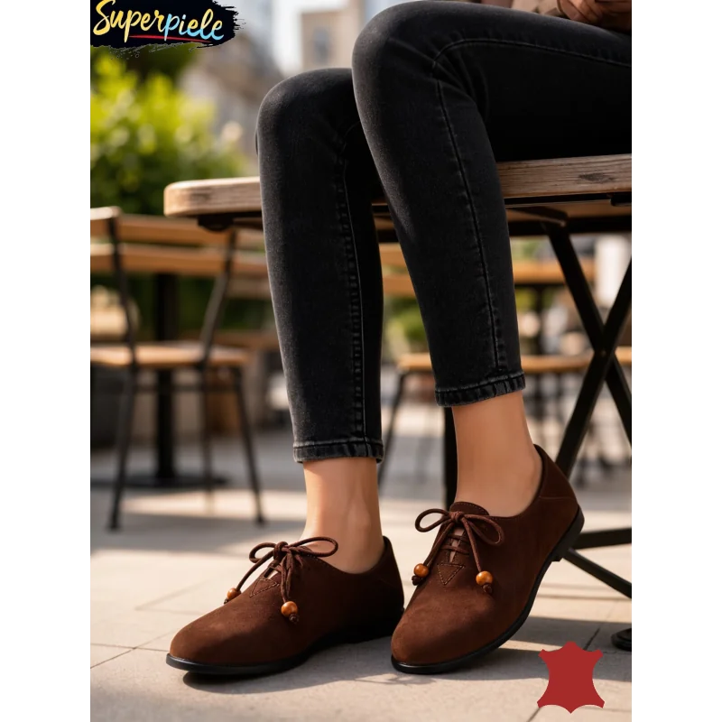 ležerne sportske cipelePantofi Casual din Piele Naturală Întoarsă Cu toc mic F002-602