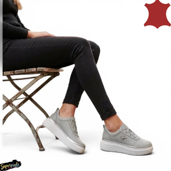 pantofi casual dama verzi cu albina din piele naturala |ALBIOZ|