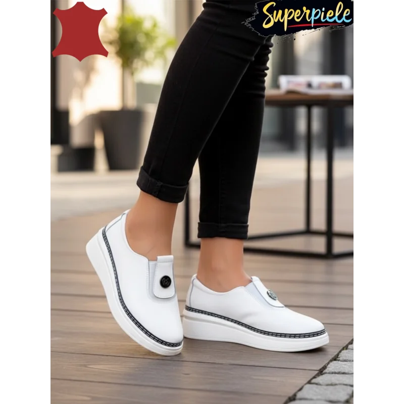 Balerini-MocasiniPantofi casual damă din piele naturală Fără șireturi