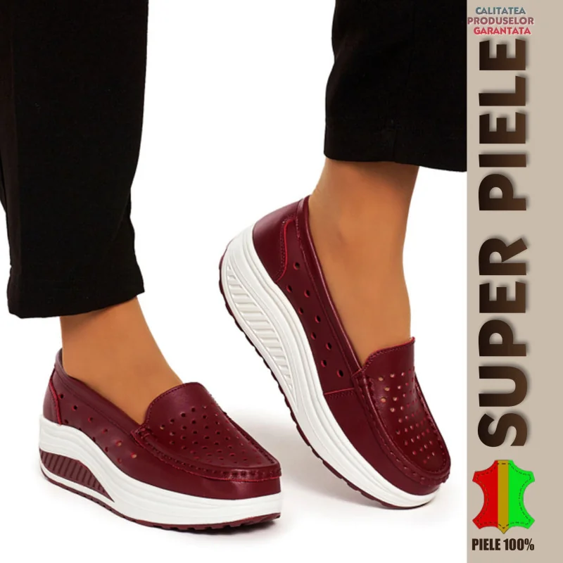 Mocassini da donna |Lavoka| con plateau-Pelle naturale