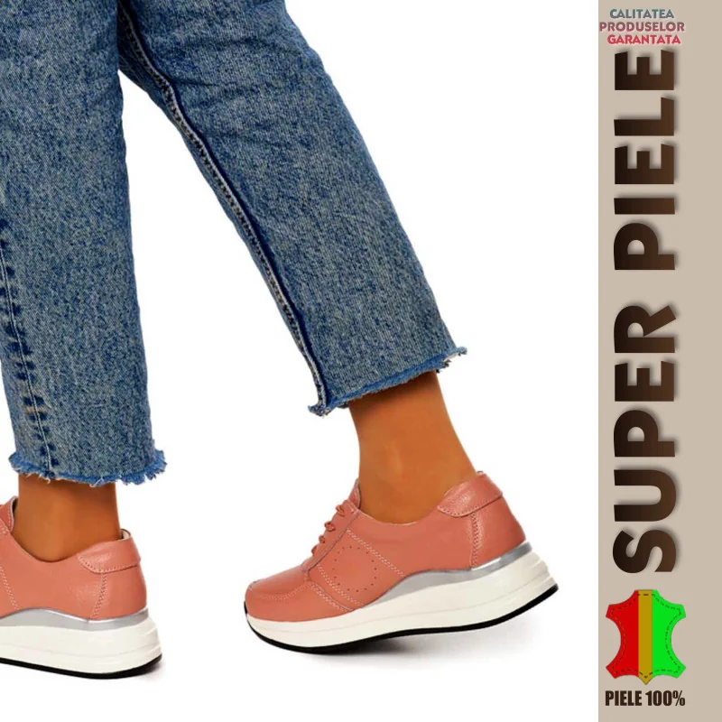 Sneakers rosa da donna |TAVO| con suola spessa-Pelle naturale