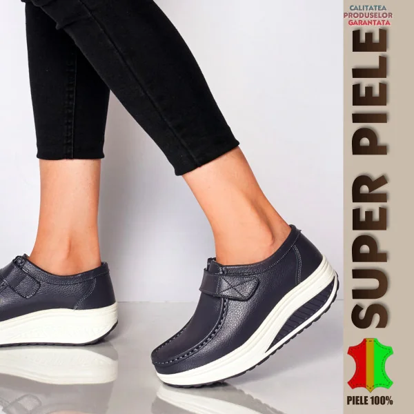 Buty casualowe |SKALOBA|na platformie-Skóra naturalna