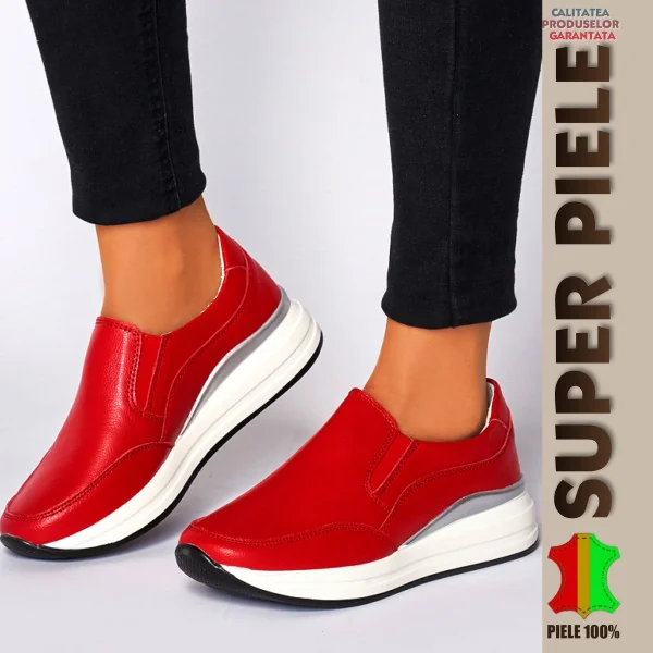 Chaussures décontractées grises à enfiler | RONA | - Cuir véritable