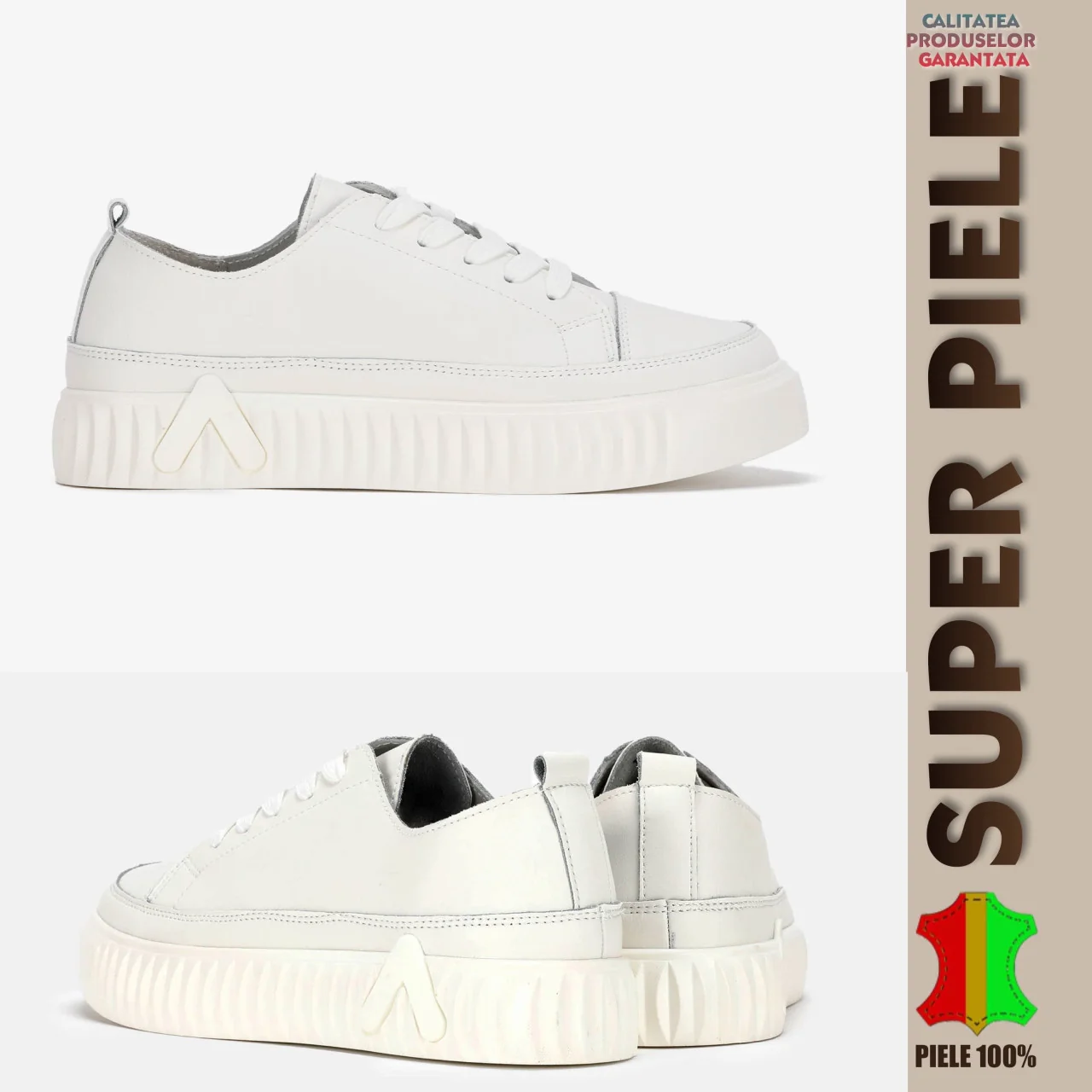 NieuwsWitte casual schoenen | Hana | - Natuurlijk leer - 6 kleuren