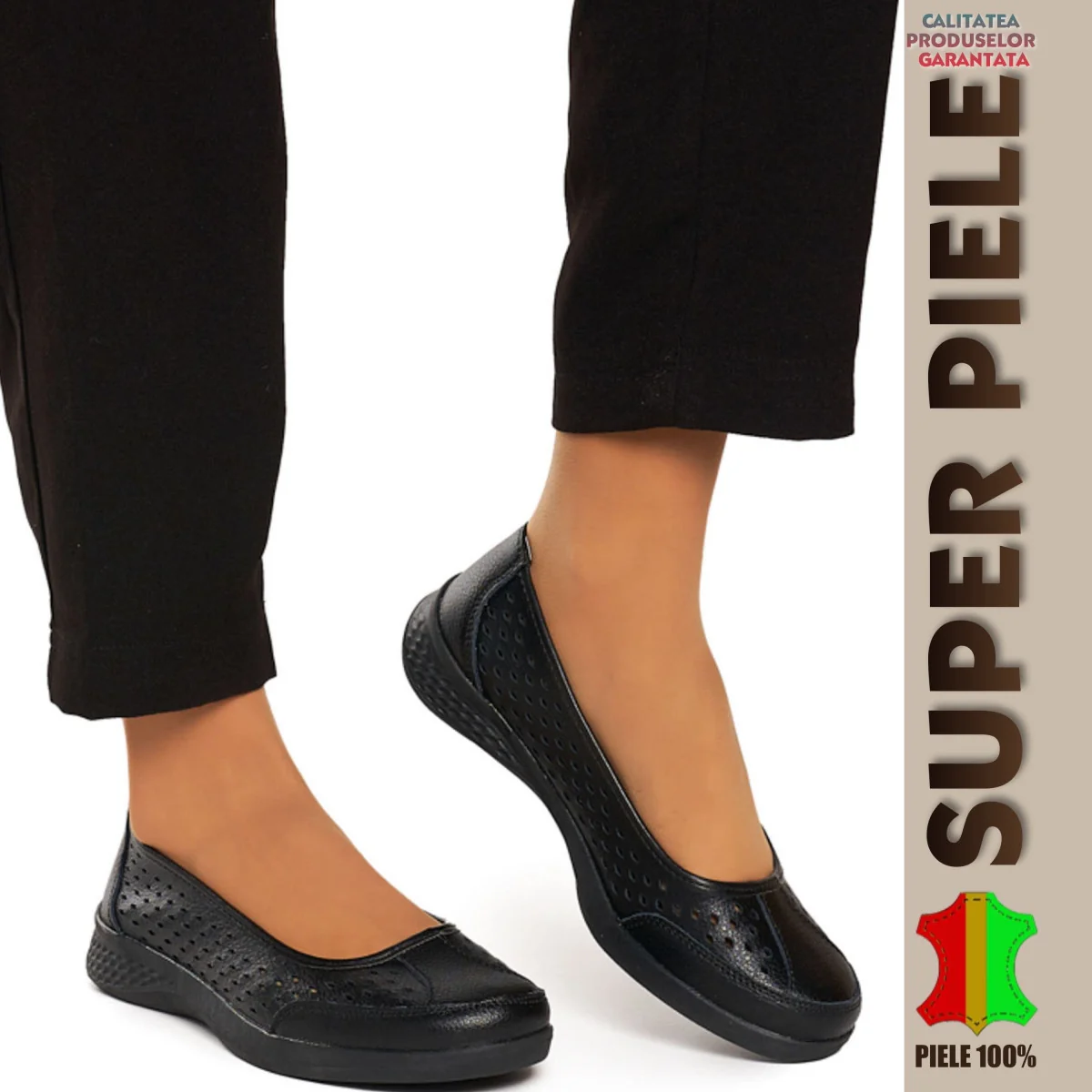 BALERINI DAMA |Ximena| TALPA FLEXIBILA-PIELE NATURALA