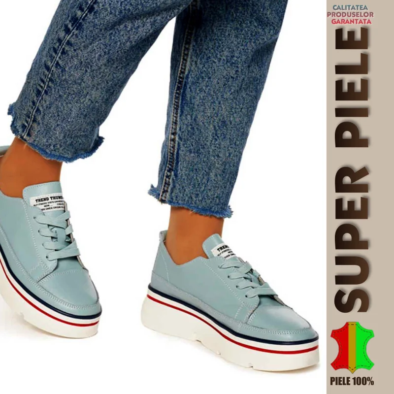 zapatos deportivos casualesZapatos casuales azules de mujer |SCRIVO|-Cuero natural