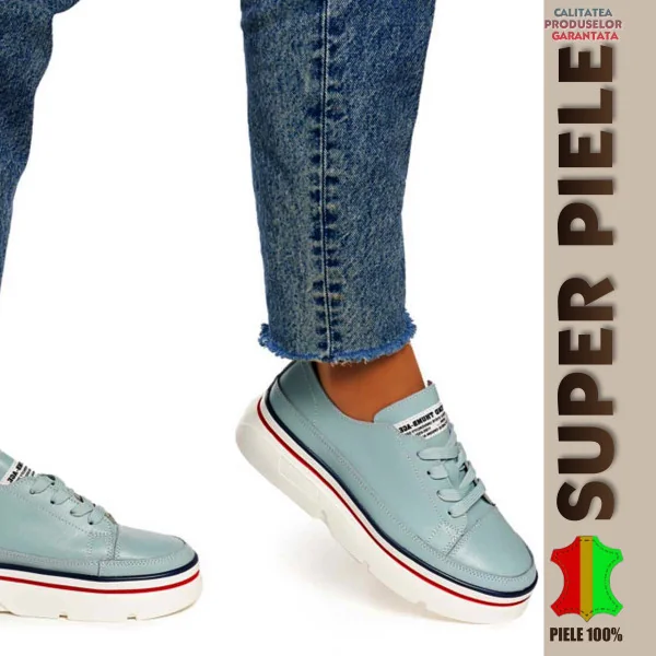 zapatos deportivos casualesZapatos casuales azules de mujer |SCRIVO|-Cuero natural