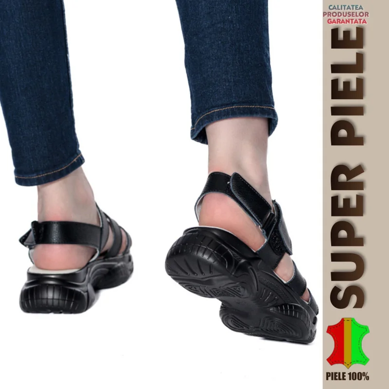 Sandali in vera pelle |BARONA| con una suola spessa