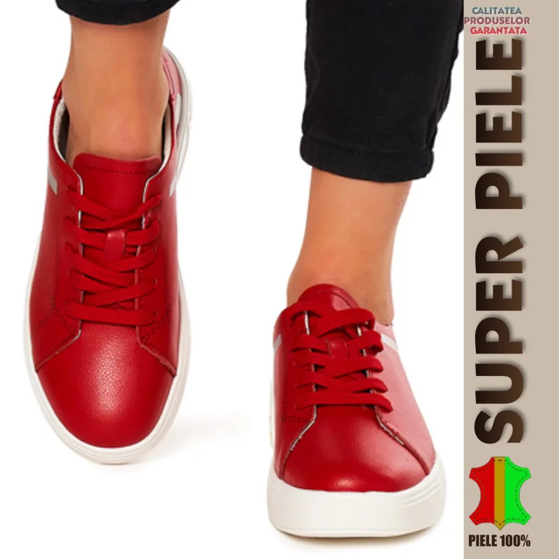 zapatos deportivos casualesZapatillas deportivas casuales de mujer en piel natural |TREYO|-5 colores