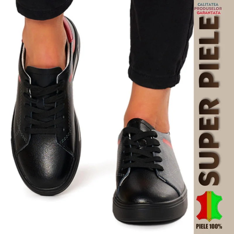 zapatos deportivos casualesZapatillas deportivas casuales de mujer en piel natural |TREYO|-5 colores