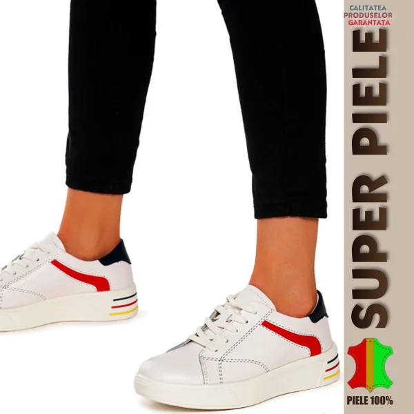 zapatos deportivos casualesZapatillas deportivas casuales de mujer en piel natural |TREYO|-5 colores