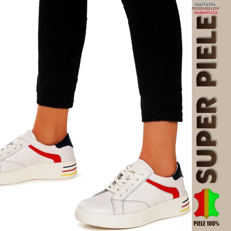 zapatos deportivos casualesZapatillas deportivas casuales de mujer en piel natural |TREYO|-5 colores
