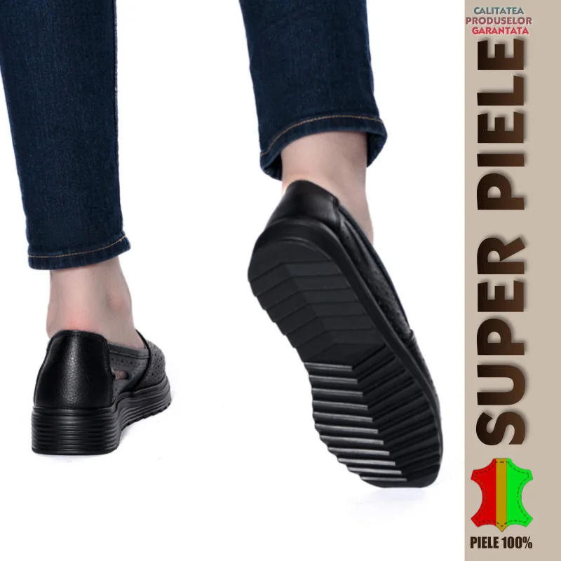 Balerini DAMA |Ava| cu platforma-PIELE NATURALA