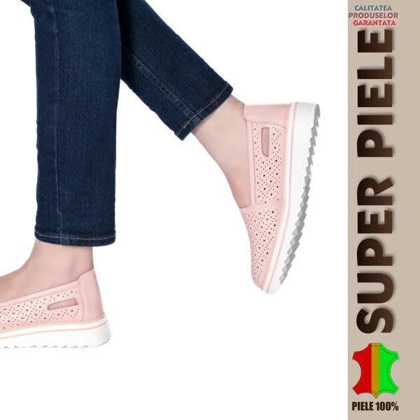 Balerini DAMA |Ava| cu platforma-PIELE NATURALA