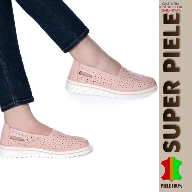Balerini DAMA |Ava| cu platforma-PIELE NATURALA