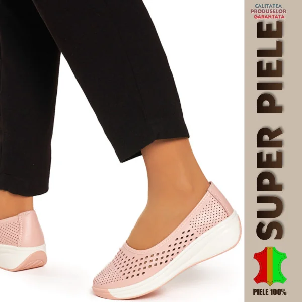 ballerines pour femmes à semelles souples |Victoria| PERFORÉ EN CUIR NATUREL