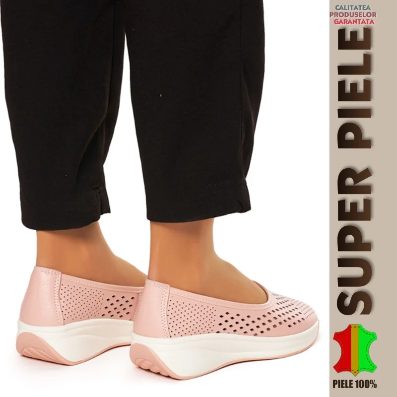 ballerines pour femmes à semelles souples |Victoria| PERFORÉ EN CUIR NATUREL
