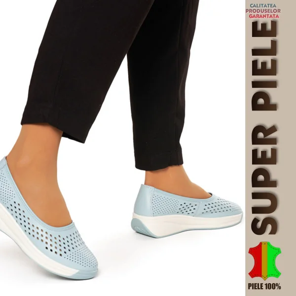 ballerines pour femmes à semelles souples |Victoria| PERFORÉ EN CUIR NATUREL