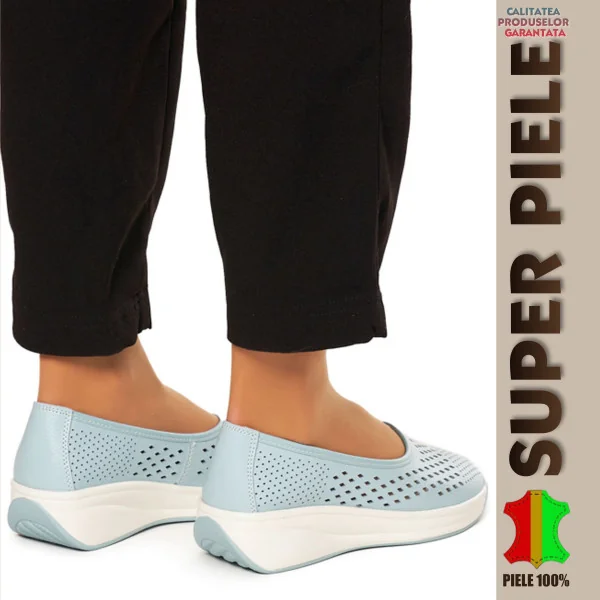 ballerines pour femmes à semelles souples |Victoria| PERFORÉ EN CUIR NATUREL