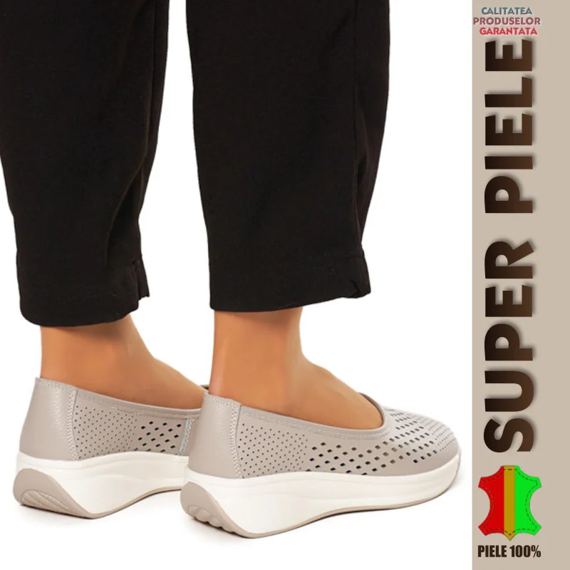 ballerines pour femmes à semelles souples |Victoria| PERFORÉ EN CUIR NATUREL